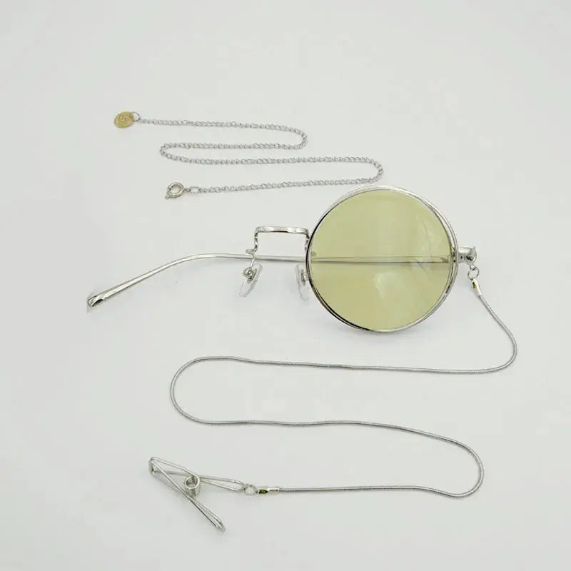 Yujo Unisex Cosplay Full Rim Alloy Monocle Gr7763 - Silver left Eye 2