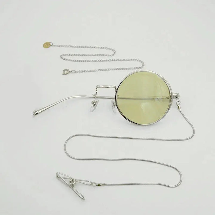 Yujo Unisex Cosplay Full Rim Alloy Monocle Gr7763 - Silver left Eye 2