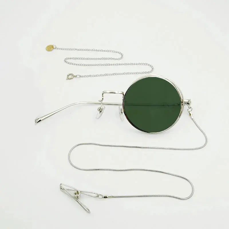 Yujo Unisex Cosplay Full Rim Alloy Monocle Gr7763 - Silver left Eye 4