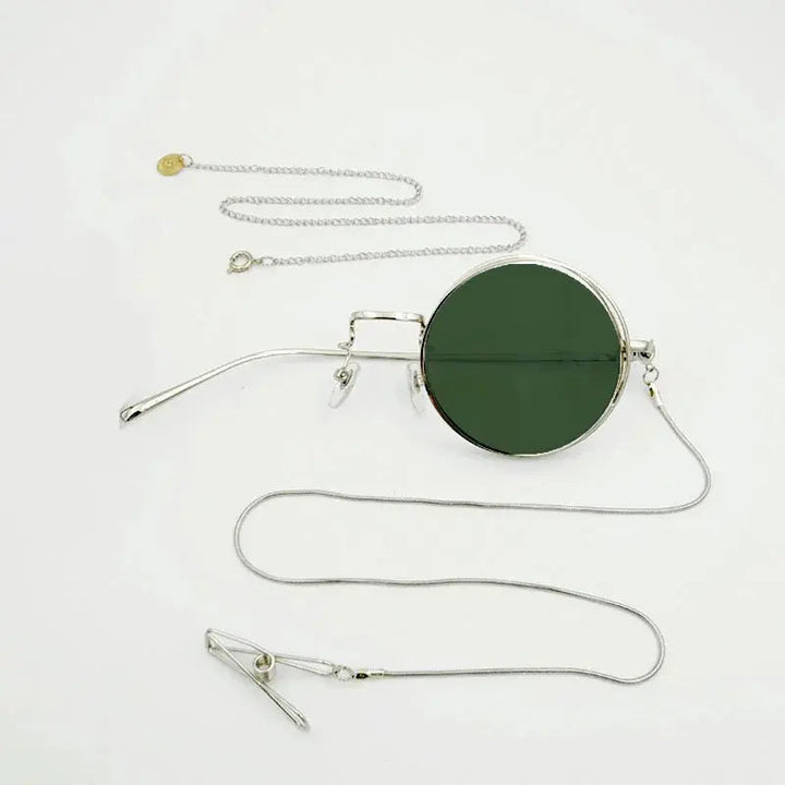 Yujo Unisex Cosplay Full Rim Alloy Monocle Gr7763 - Silver left Eye 4