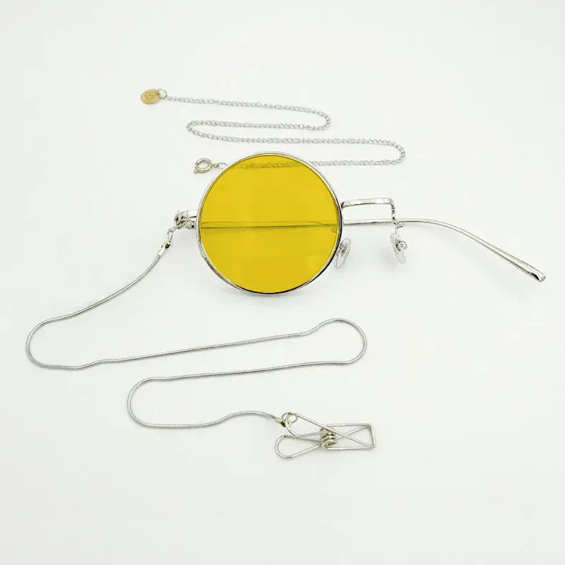 Yujo Unisex Cosplay Full Rim Alloy Monocle Gr7763 - Silver right eye 5