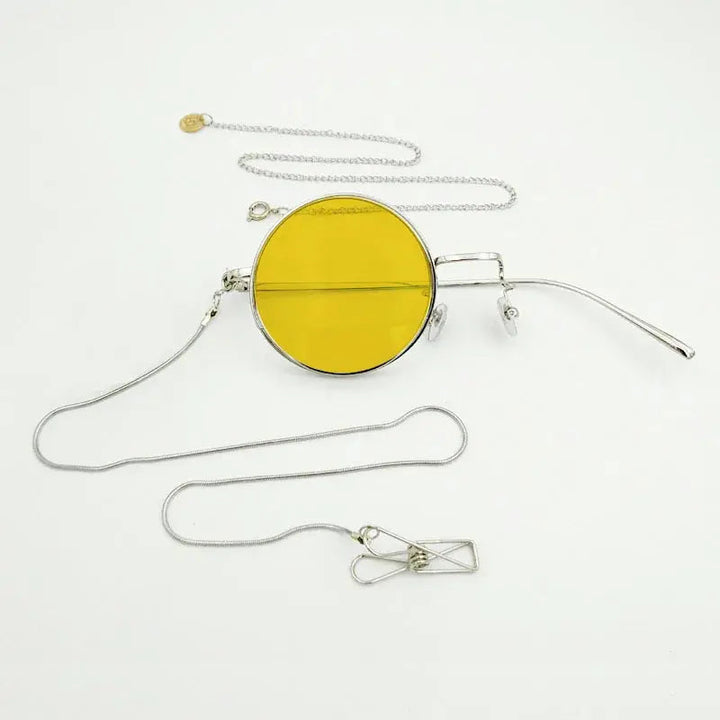 Yujo Unisex Cosplay Full Rim Alloy Monocle Gr7763 - Silver right eye 5