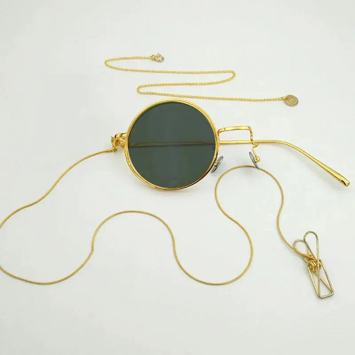 Yujo Unisex Cosplay Full Rim Alloy Monocle Gr7763 - Golden right eye3