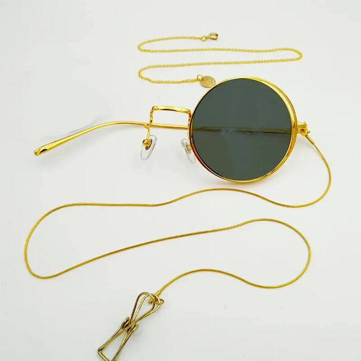 Yujo Unisex Cosplay Full Rim Alloy Monocle Gr7763 - Golden left eye3