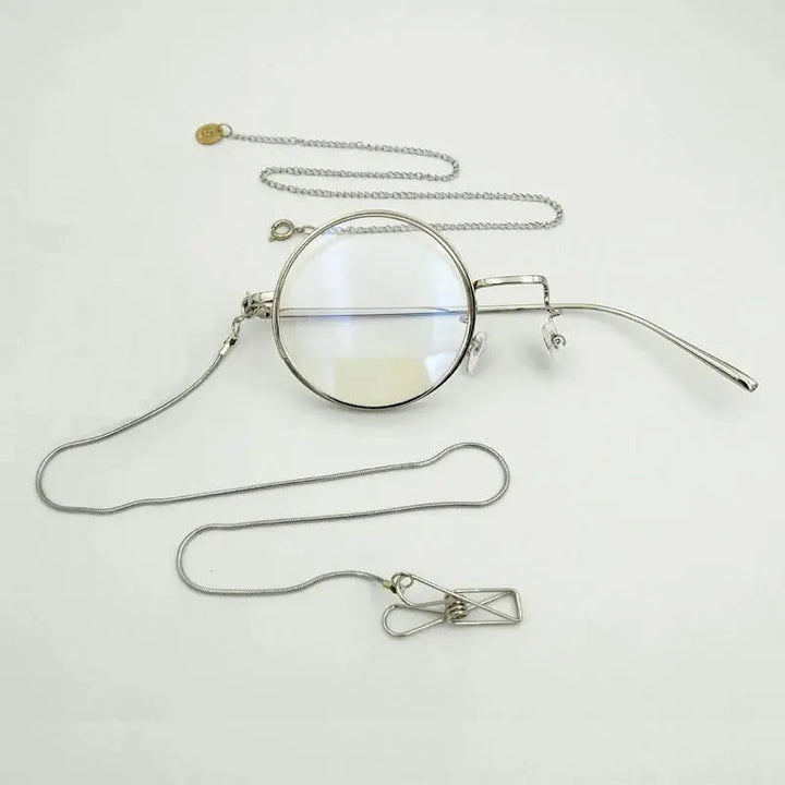 Yujo Unisex Cosplay Full Rim Alloy Monocle Gr7763 - Silver right eye 1