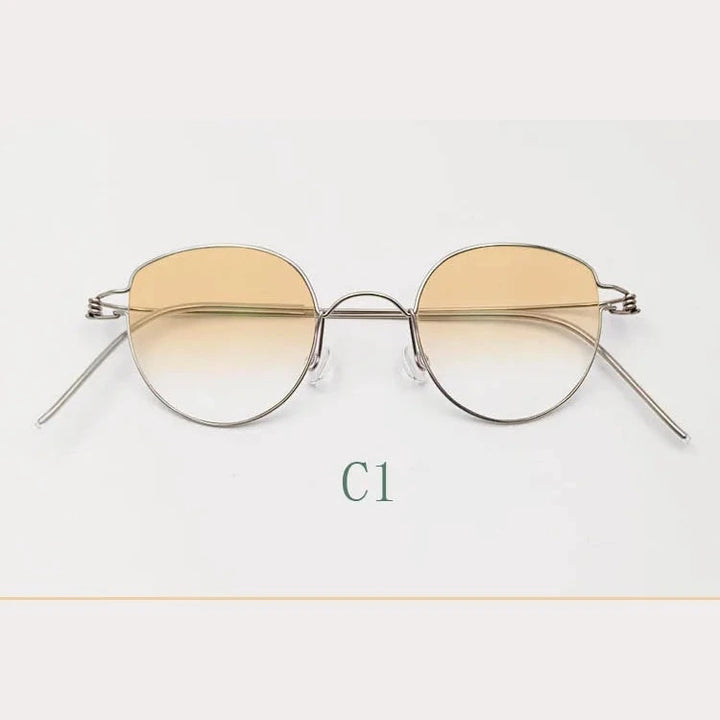 Yujo Unisex Full Rim Cat-Eye Stainless Steel Eyeglasses 42.39 - C1 / China Mainland