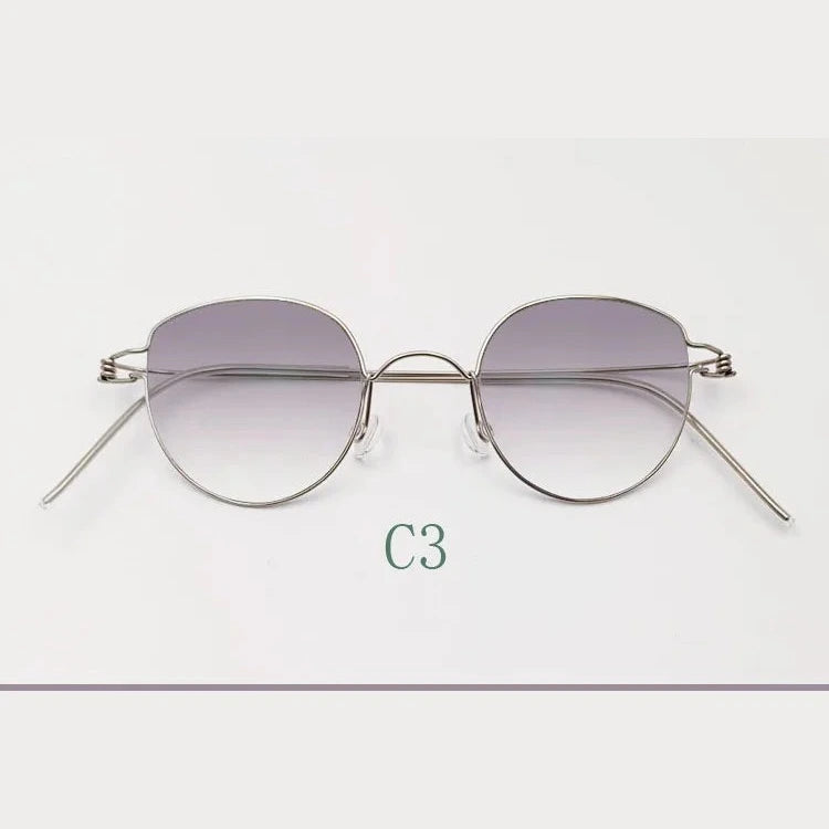 Yujo Unisex Full Rim Cat-Eye Stainless Steel Eyeglasses 42.39 - C3 / China Mainland