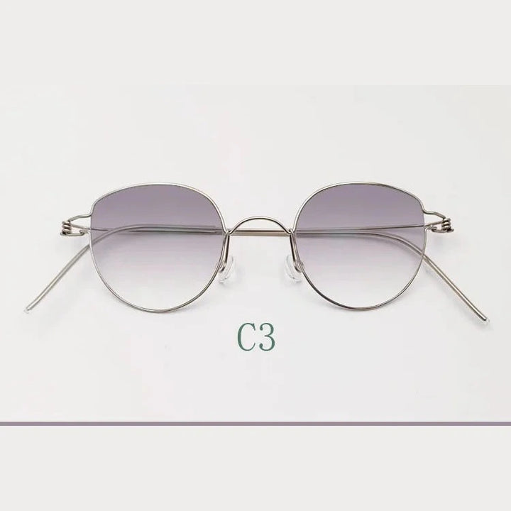 Yujo Unisex Full Rim Cat-Eye Stainless Steel Eyeglasses 42.39 - C3 / China Mainland