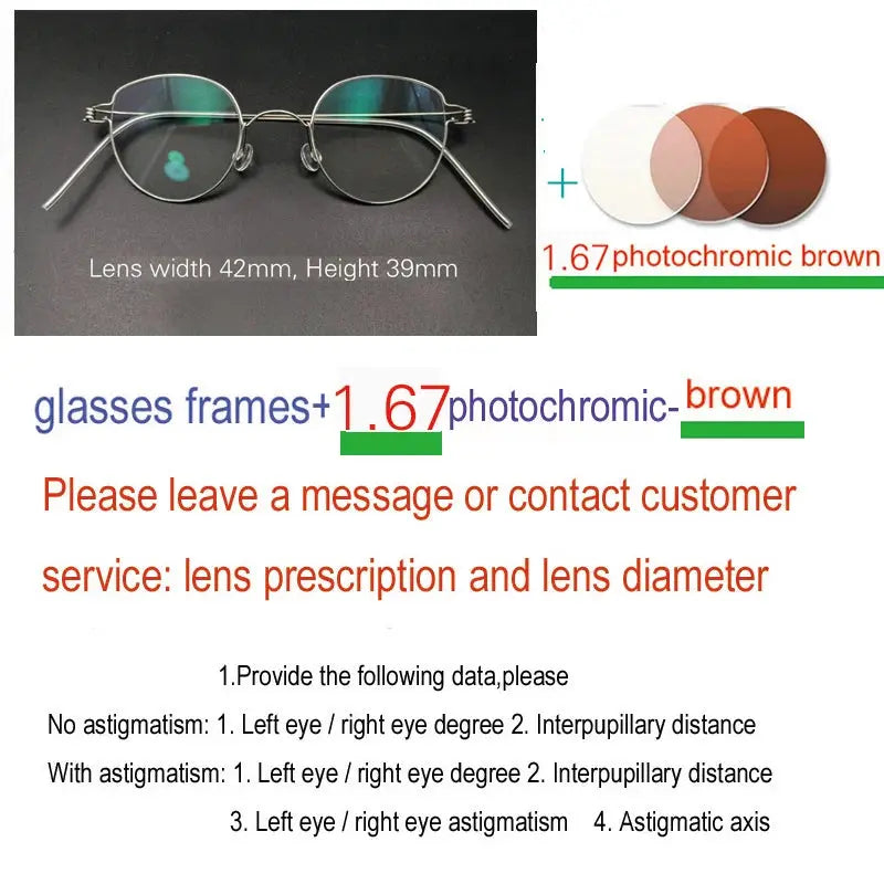 Yujo Unisex Full Rim Oval Round Steel Custom Eyeglasses 61457 - C10