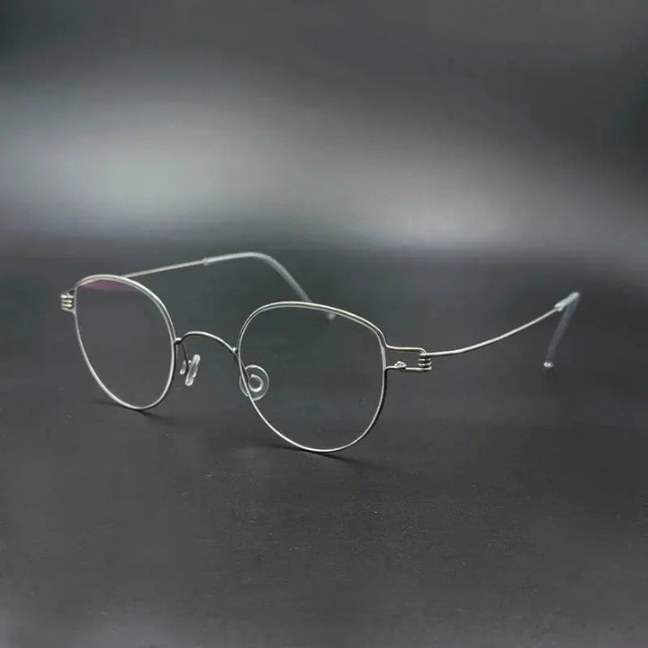Yujo Unisex Full Rim Oval Round Steel Custom Eyeglasses 61457 - C8