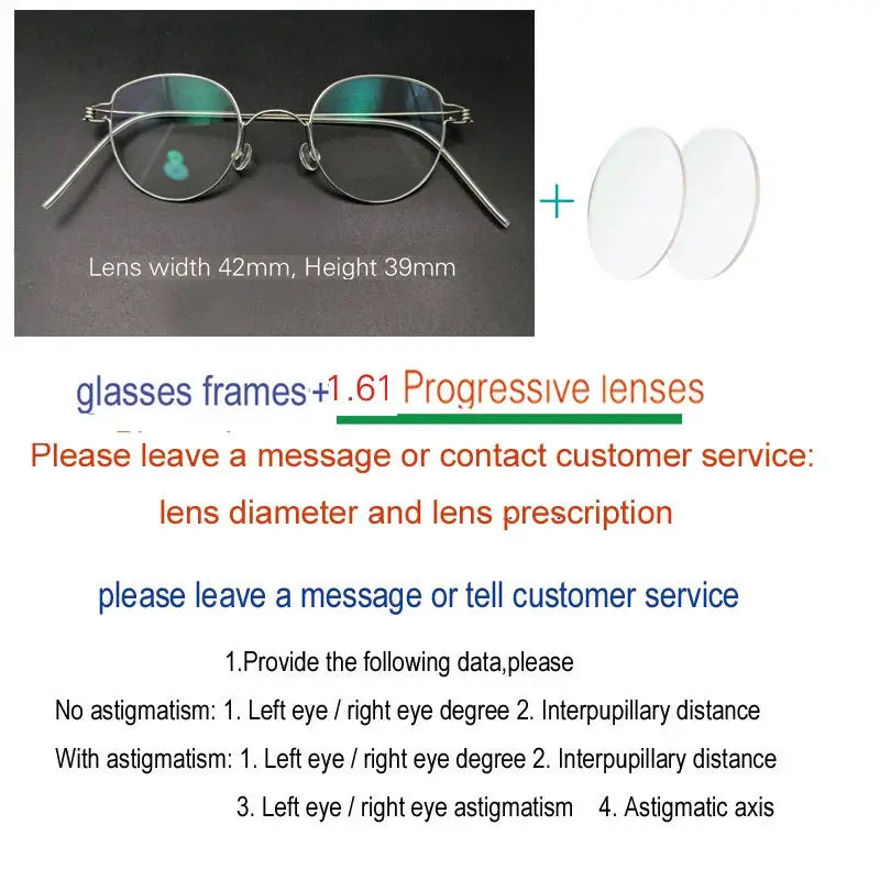 Yujo Unisex Full Rim Oval Round Steel Custom Eyeglasses 61457 - C5