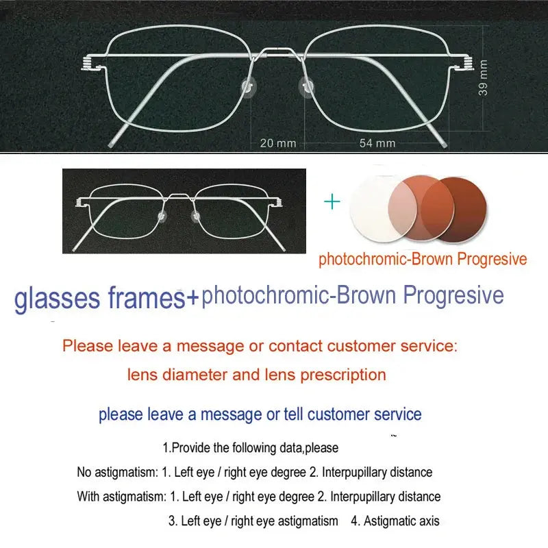 Yujo Unisex Full Rim Oval Square Screwless Steel Eyeglasses 61425 - C29