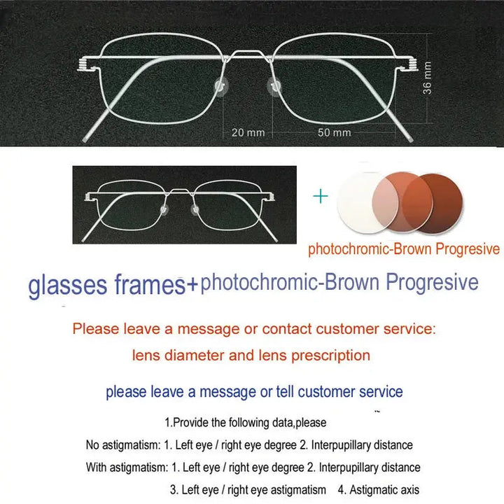 Yujo Unisex Full Rim Oval Square Screwless Steel Eyeglasses 61425 - C27