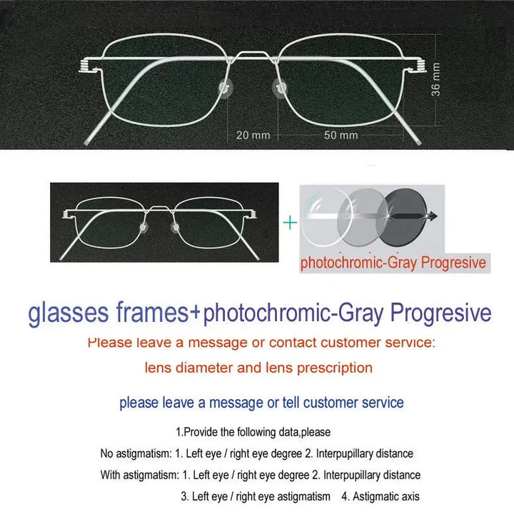Yujo Unisex Full Rim Oval Square Screwless Steel Eyeglasses 61425 - C22