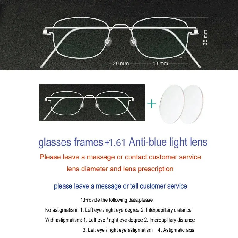 Yujo Unisex Full Rim Oval Square Screwless Steel Eyeglasses 61425 - C5