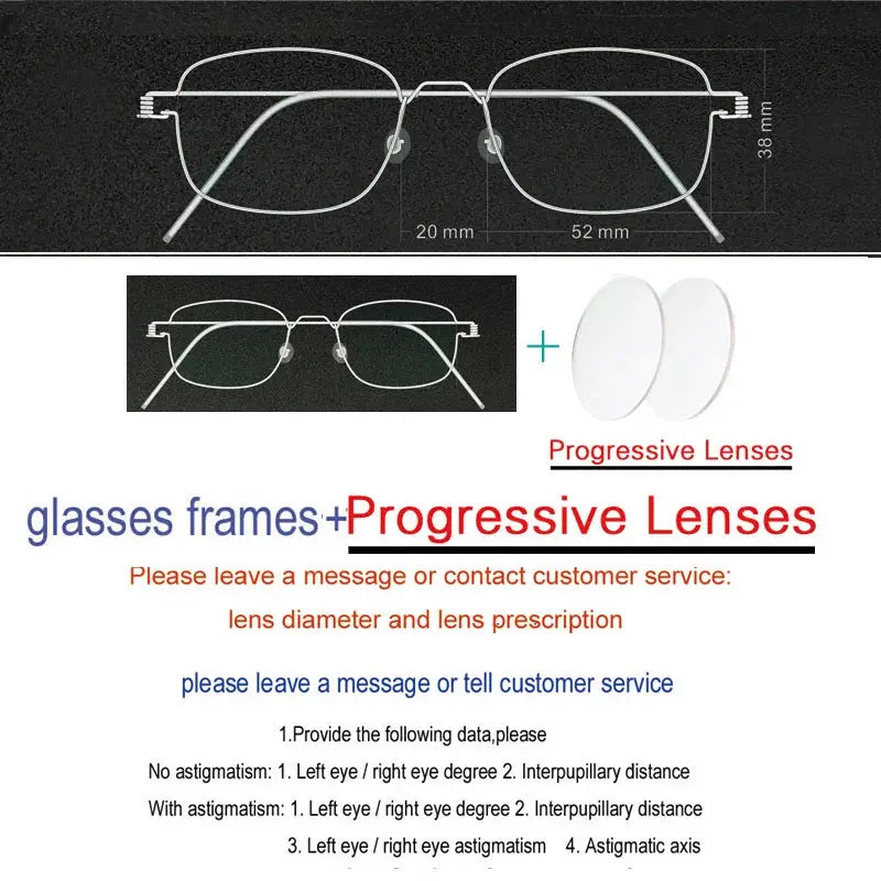 Yujo Unisex Full Rim Oval Square Screwless Steel Eyeglasses 61425 - C11
