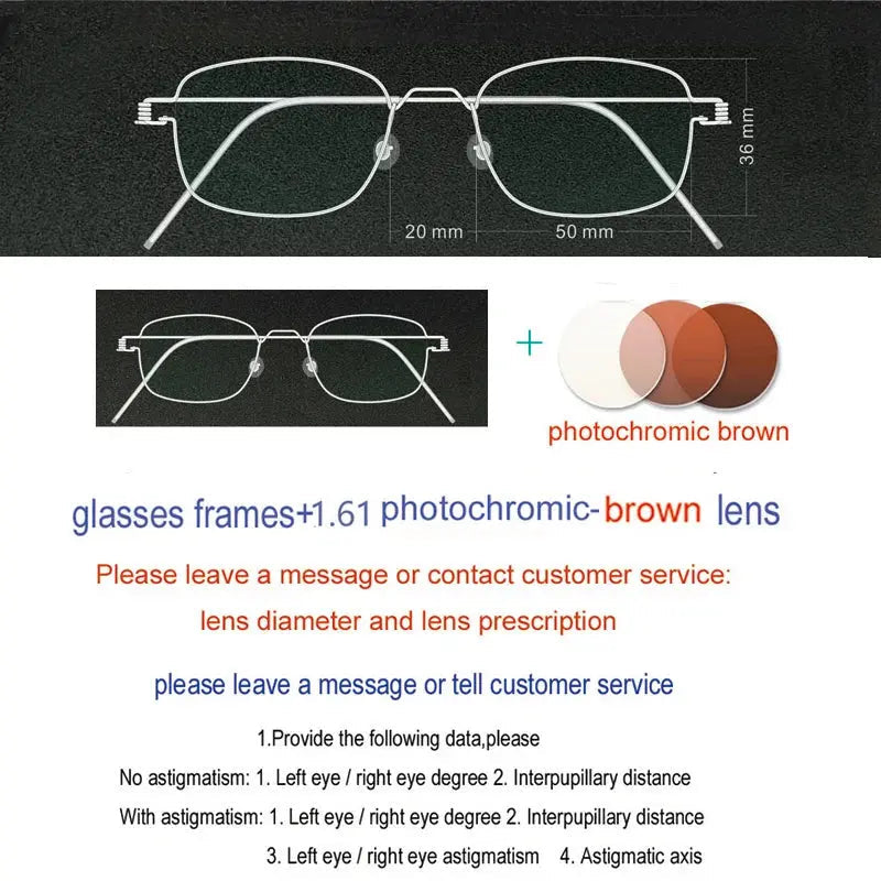 Yujo Unisex Full Rim Oval Square Screwless Steel Eyeglasses 61425 - C18