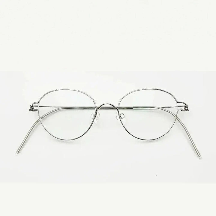 Yujo Unisex Full Rim Oval Steel Custom Nose Bridge Eyeglasses 150591 - C1 / CHINA