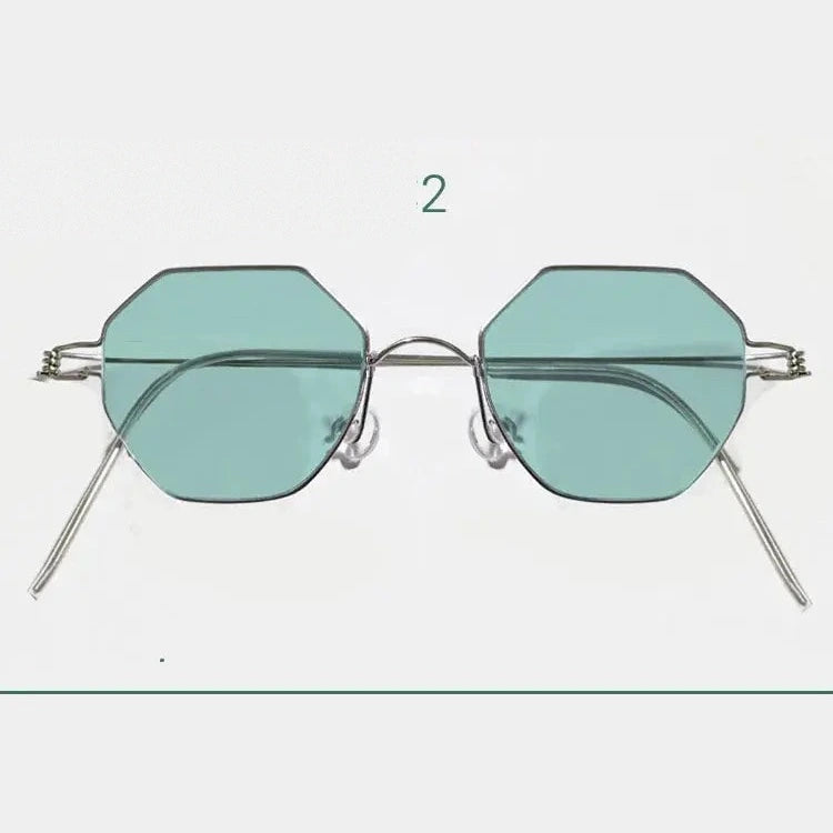 Yujo Unisex Full Rim Polygonal Custom Steel Sunglasses 14134 - C2 / CN