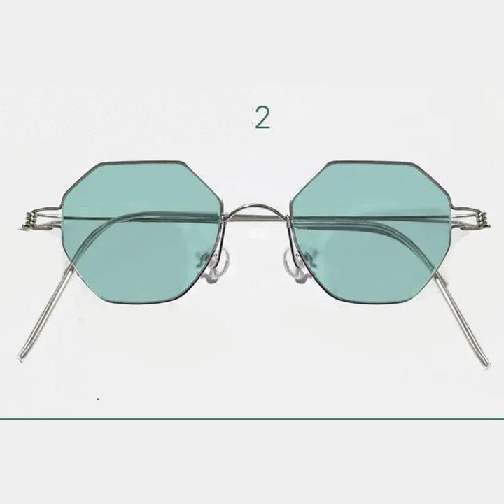 Yujo Unisex Full Rim Polygonal Custom Steel Sunglasses 14134 - C2 / CN