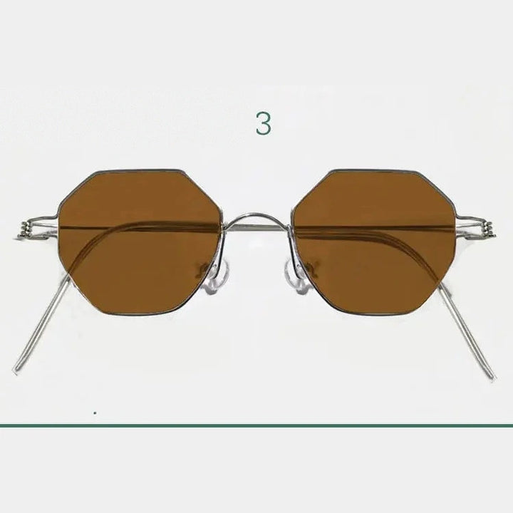 Yujo Unisex Full Rim Polygonal Custom Steel Sunglasses 14134 - C3 / CN