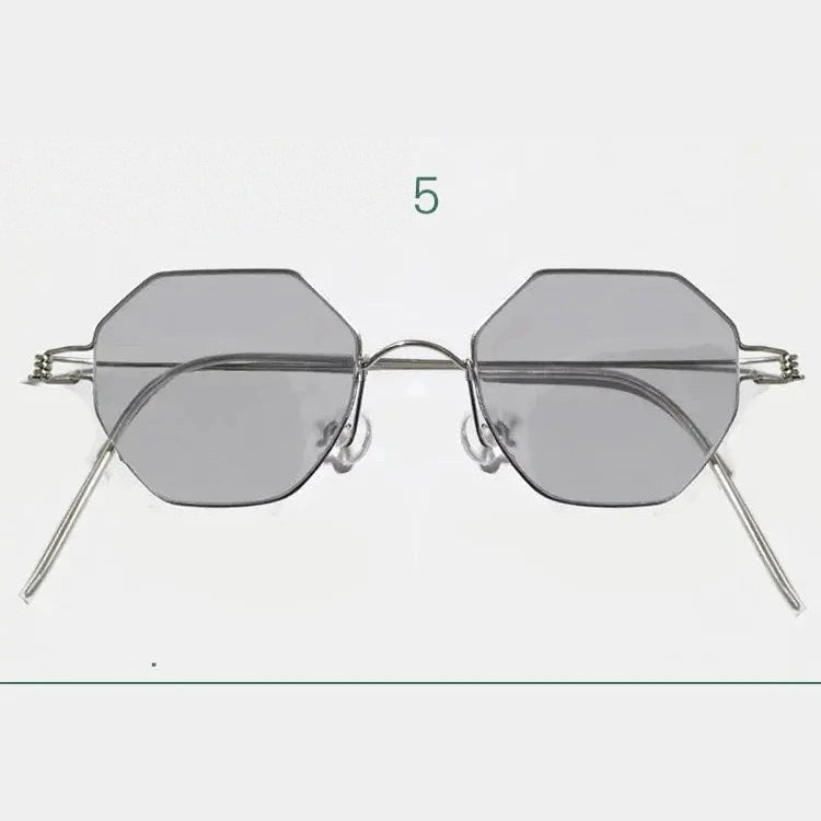 Yujo Unisex Full Rim Polygonal Custom Steel Sunglasses 14134 - C5 / CN