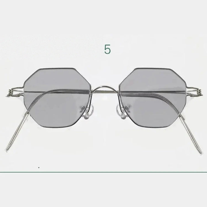 Yujo Unisex Full Rim Polygonal Custom Steel Sunglasses 14134 - C5 / CN