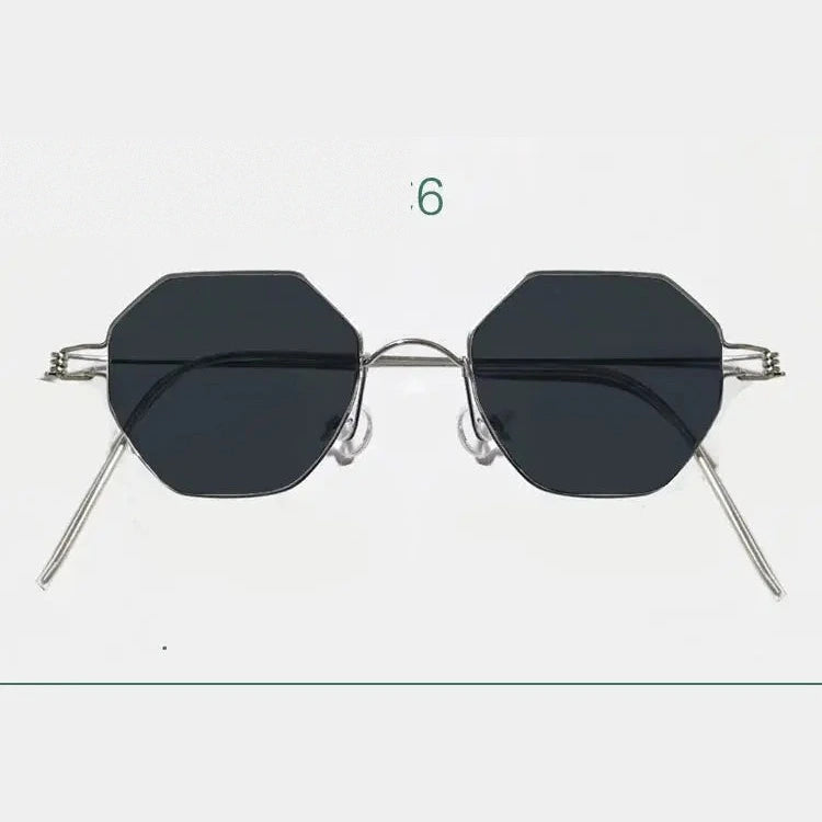 Yujo Unisex Full Rim Polygonal Custom Steel Sunglasses 14134 - C6 / CN