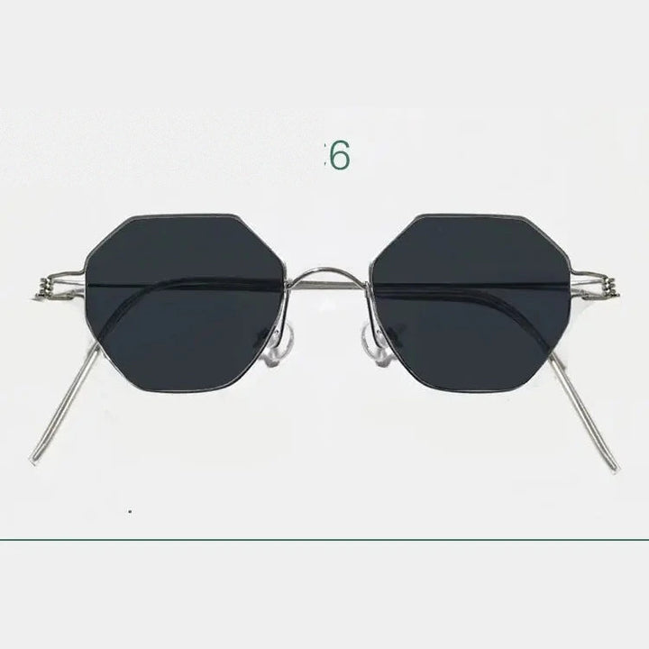 Yujo Unisex Full Rim Polygonal Custom Steel Sunglasses 14134 - C6 / CN