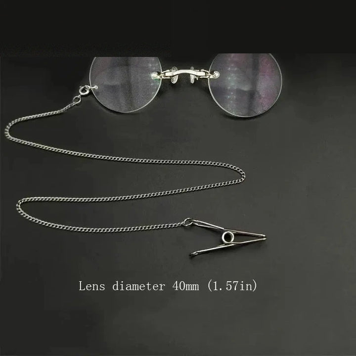 Yujo Unisex Full Rim Round Alloy Nose Clip Reading Glasses 4031 - +150 / C2 / CHINA