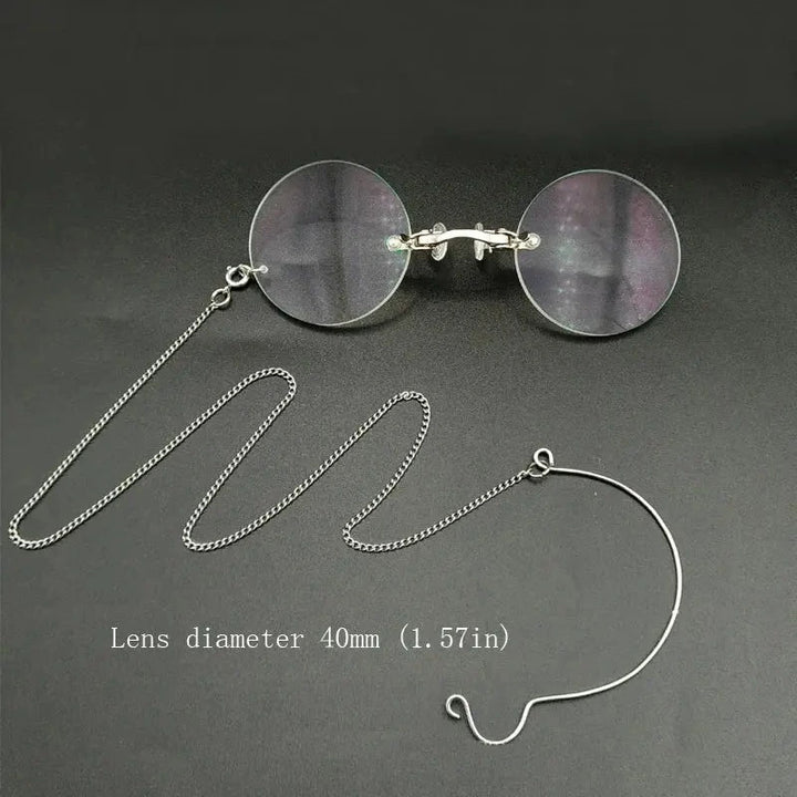 Yujo Unisex Full Rim Round Alloy Nose Clip Reading Glasses 4031 - +500 / C1 / CHINA