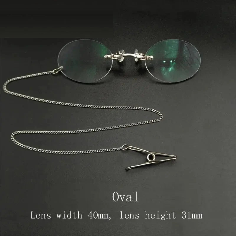 Yujo Unisex Full Rim Round Alloy Nose Clip Reading Glasses 4031 - +500 / C3 / CHINA