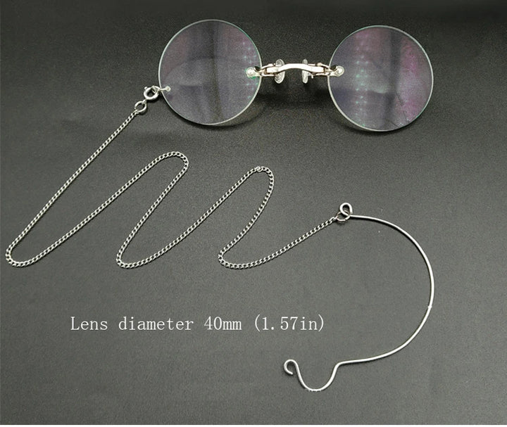 Yujo Unisex Full Rim Round Alloy Nose Clip Reading Glasses 4031 - Size Chart