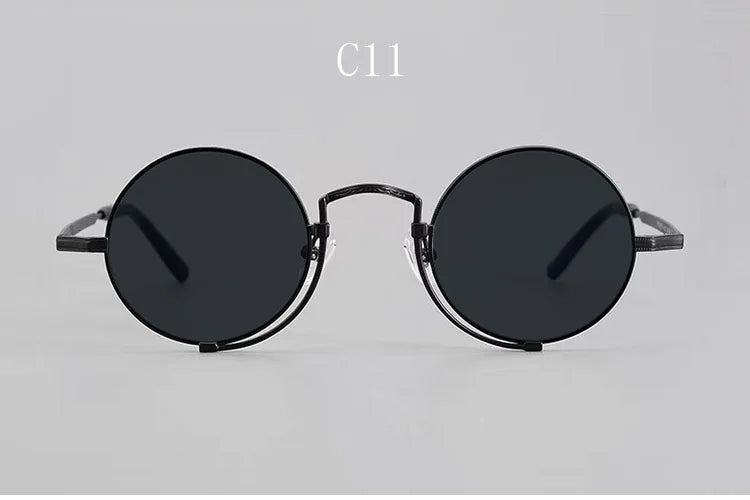 Yujo Unisex Full Rim Round Titanium Polarized Sunglasses 5919 - C11