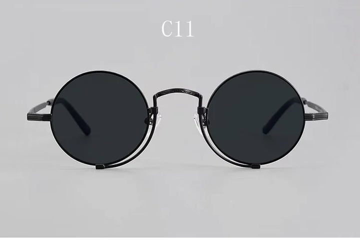 Yujo Unisex Full Rim Round Titanium Polarized Sunglasses 5919 - C11