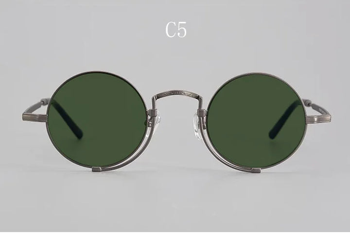Yujo Unisex Full Rim Round Titanium Polarized Sunglasses 5919 - C5