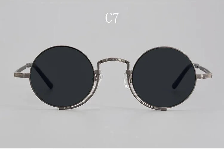 Yujo Unisex Full Rim Round Titanium Polarized Sunglasses 5919 - C7