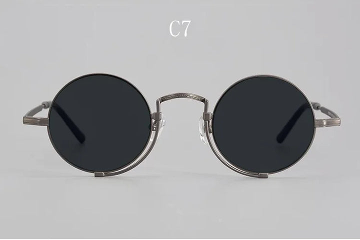 Yujo Unisex Full Rim Round Titanium Polarized Sunglasses 5919 - C7