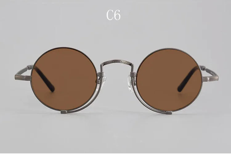 Yujo Unisex Full Rim Round Titanium Polarized Sunglasses 5919 - C6