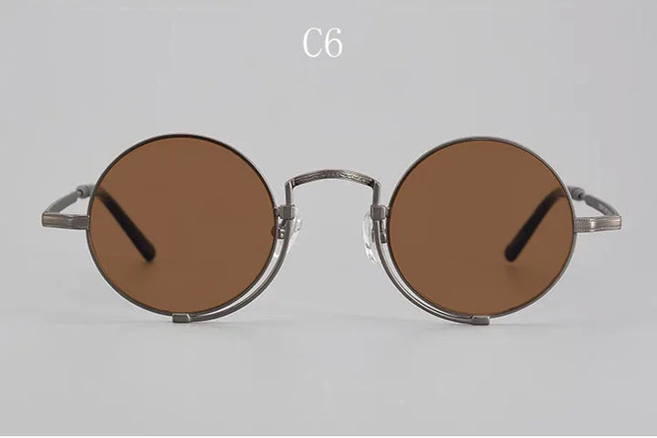 Yujo Unisex Full Rim Round Titanium Polarized Sunglasses 5919 - C6