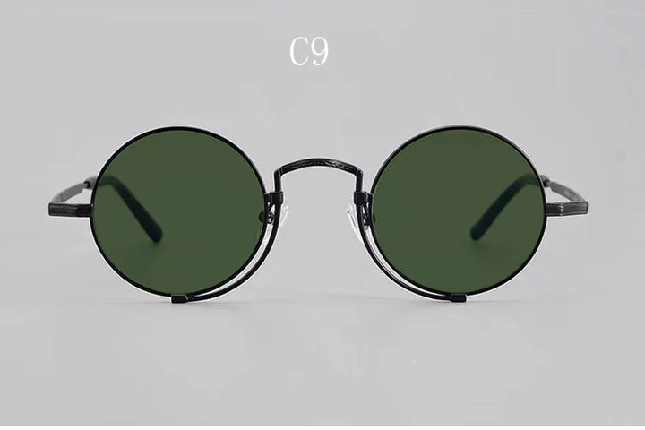 Yujo Unisex Full Rim Round Titanium Polarized Sunglasses 5919 - C9
