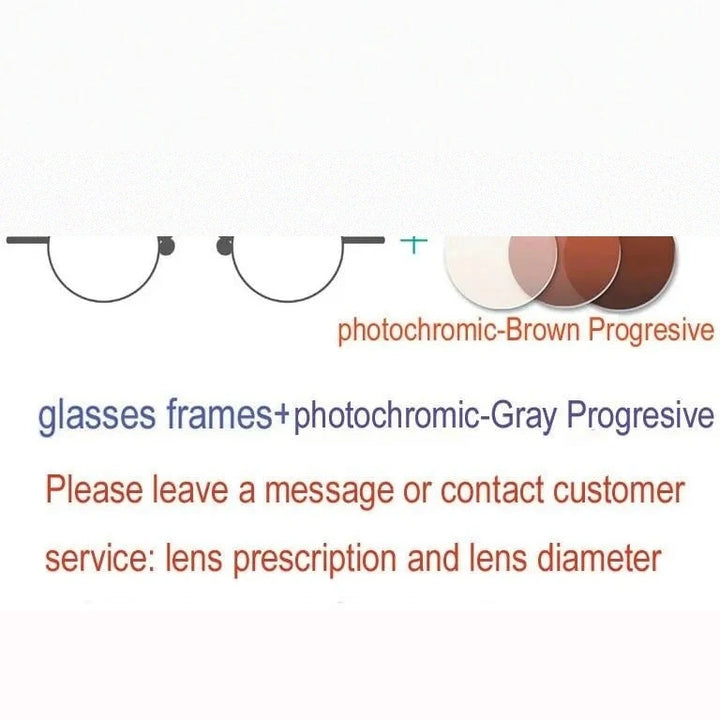Yujo Unisex Polygonal Full Rim Stainless Steel Eyeglasses Y029 - Progressive Lens 1 / China