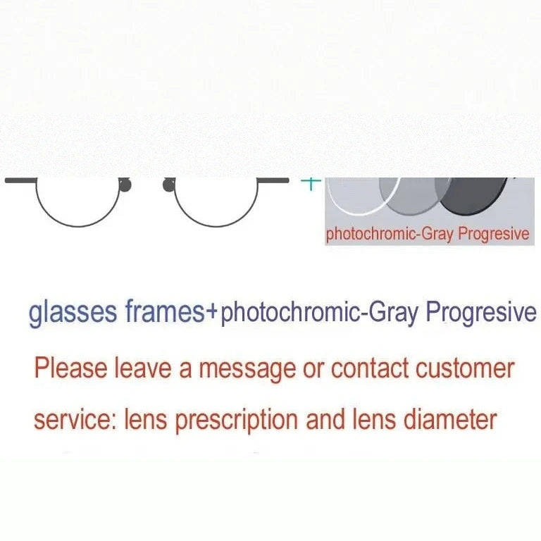 Yujo Unisex Polygonal Full Rim Stainless Steel Eyeglasses Y029 - Progressive Lens / China