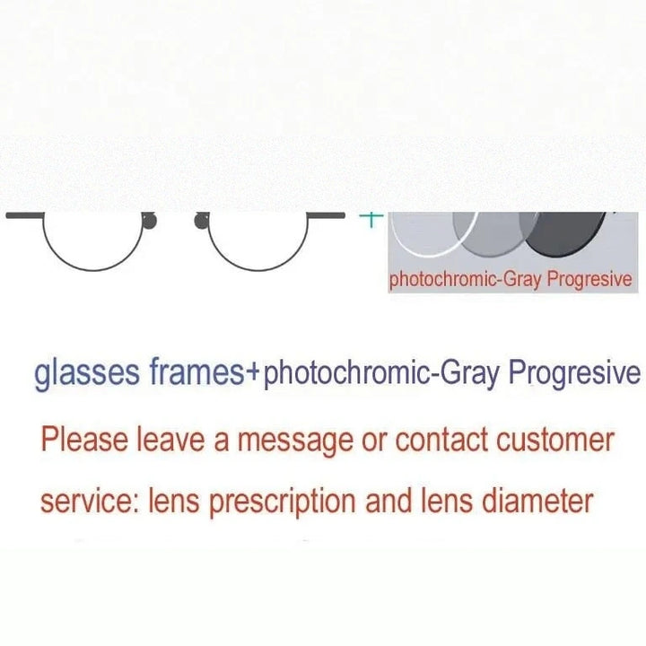 Yujo Unisex Polygonal Full Rim Stainless Steel Eyeglasses Y029 - Progressive Lens / China