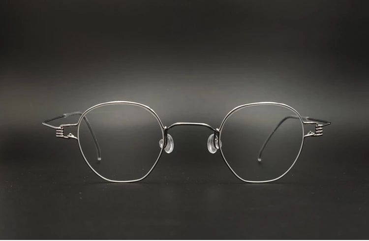 Yujo Unisex Polygonal Full Rim Stainless Steel Eyeglasses Y029 - Size Chart