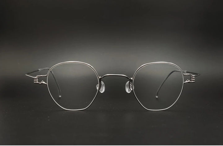 Yujo Unisex Polygonal Full Rim Stainless Steel Eyeglasses Y029 - Size Chart