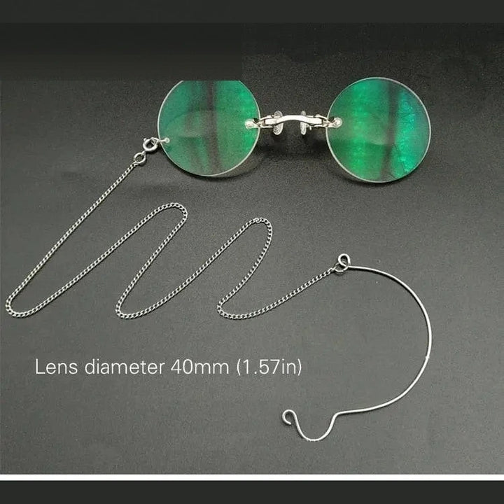 Yujo Unisex Round Full Rim Alloy Opera Reading Glasses With Chain Y032 - China / 0 / C1
