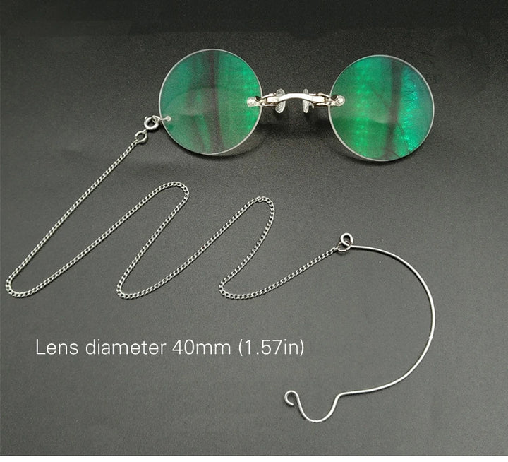 Yujo Unisex Round Full Rim Alloy Opera Reading Glasses With Chain Y032 - Size Chart