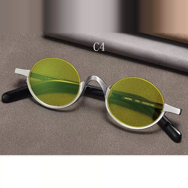 Yujo Unisex Semi Rim Oval Titanium Polarized Sunglasses Y4338 - C4