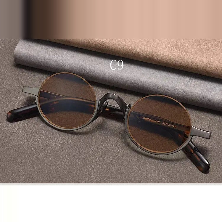 Yujo Unisex Semi Rim Oval Titanium Polarized Sunglasses Y4338 - C9